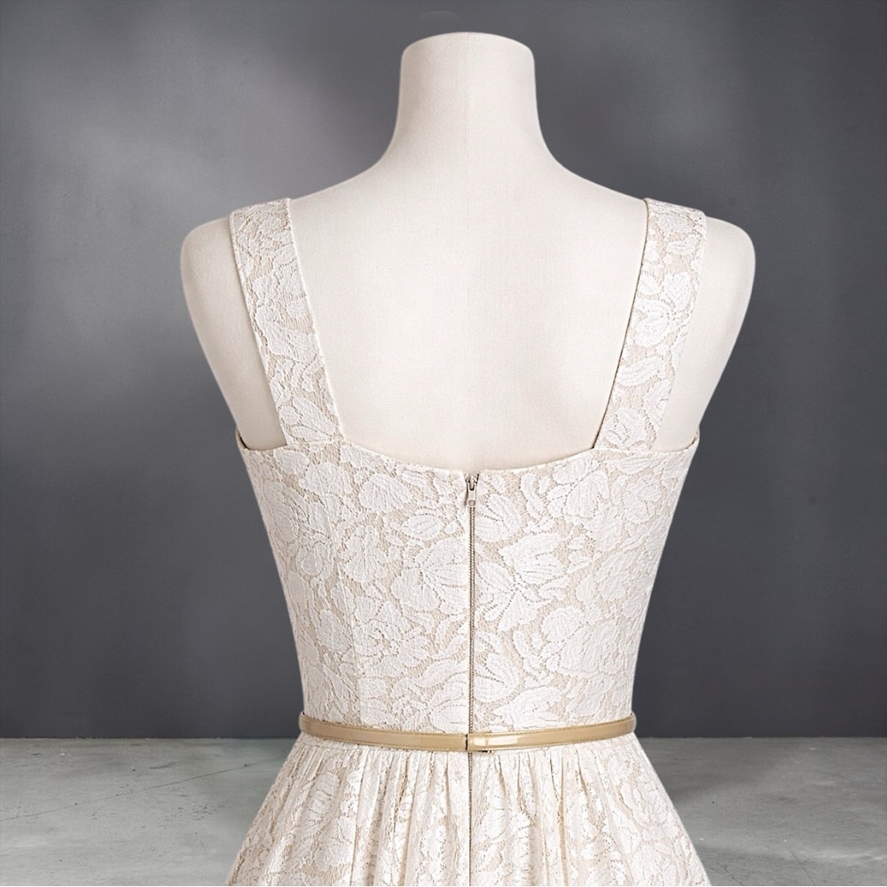 Jessica Howard Sleeveless Cream Lace Fit-and-Flare Dress - Picture 8 of 11